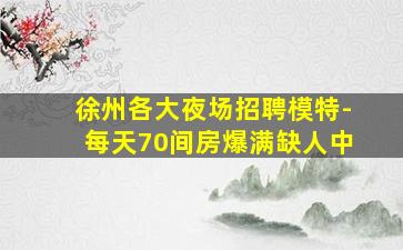徐州各大夜场招聘模特-每天70间房爆满缺人中